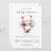 Invitation Baby shower d'ours en ligne amusant (Devant / Derrière)