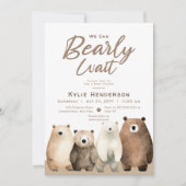 Invitation Baby shower d'ours en peluche d'attente neutre (Devant)