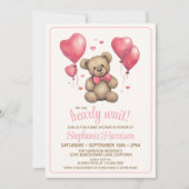 Invitation Baby shower d'ours en peluche doux (Devant)