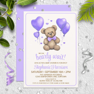 Invitation Baby shower d'ours en peluche doux