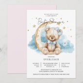 Invitation Baby shower d'ours en peluche mignon (Devant / Derrière)