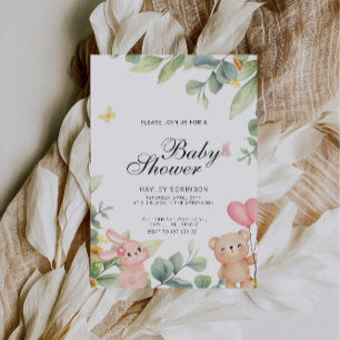 Invitation Baby shower d'ours en peluche mignon