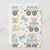 Invitation Baby shower d'ours en peluche mignonne Boy Invitat (Dos)