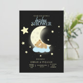 Invitation Baby shower d'ours en peluche modifiable peut atte (Debout devant)