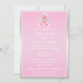 Invitation Baby shower d'ours en peluche rose (Dos)