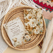 Invitation Baby shower d'ours en Teddy Beige vintage