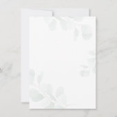 Invitation Baby shower d'ours Feuille moderne Eucalyptus verd (Dos)