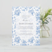 Invitation Baby shower d'ours Floral Toile (Debout devant)