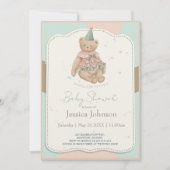 Invitation Baby shower d'ours mignonne Candy (Devant)