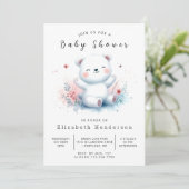 Invitation Baby shower d'ours moderne à imprimer (Debout devant)