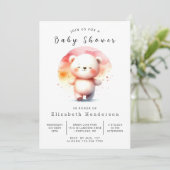 Invitation Baby shower d'ours moderne modifiable (Debout devant)