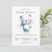 Invitation Baby shower d'ours moderne modifiable (Debout devant)