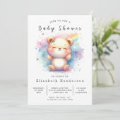 Invitation Baby shower d'ours modifiable Whimsical (Debout devant)