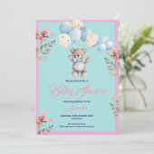 Invitation Baby shower d'ours mou minimaliste (Debout devant)