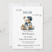 Invitation Baby shower d'ours nautique de la Marine (Devant)