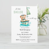 Invitation Baby shower d'ours Nautique Petit marin (Debout devant)