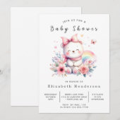 Invitation Baby shower d'ours numérique bébé (Devant / Derrière)