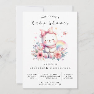 Invitation Baby shower d'ours numérique bébé