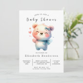Invitation Baby shower d'ours numérique classique (Debout devant)