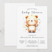 Invitation Baby shower d'ours numérique simple (Devant / Derrière)