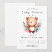 Invitation Baby shower d'ours numérique unique (Devant / Derrière)