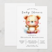 Invitation Baby shower d'ours numérique unique (Devant / Derrière)