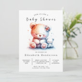Invitation Baby shower d'ours numérique Whimsical (Debout devant)