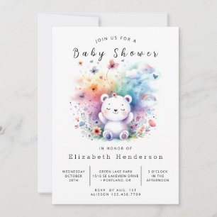 Invitation Baby shower d'ours numérique Whimsy
