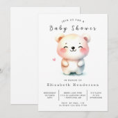 Invitation Baby shower d'ours Pastel Enchanted (Devant / Derrière)