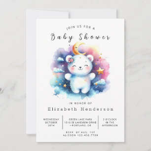 Invitation Baby shower d'ours personnalisé amusant