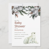 Invitation Baby shower d'ours polaire (Devant)
