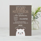 Invitation Baby shower d'ours polaire (Debout devant)