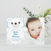 Invitation Baby shower d'ours polaire (Debout devant)