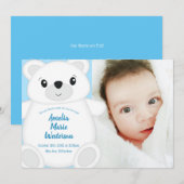 Invitation Baby shower d'ours polaire (Devant / Derrière)