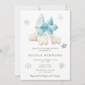 Invitation Baby shower d'ours polaires d'hiver (Devant)