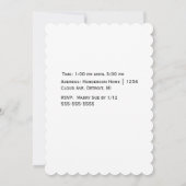 Invitation Baby shower d'ours pour fille rose (Dos)