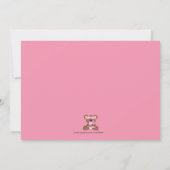 Invitation Baby shower d'ours rose (Dos)