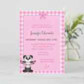 Invitation Baby shower d'ours rose pâle (Debout devant)