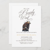 Invitation Baby shower d'ours rustique (Devant / Derrière)