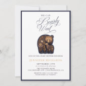 Invitation Baby shower d'ours rustique (Devant)