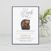 Invitation Baby shower d'ours rustique (Debout devant)