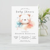 Invitation Baby shower d'ours rustique imprimable (Debout devant)