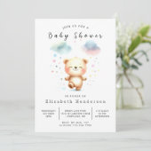 Invitation Baby shower d'ours simple à imprimer (Debout devant)