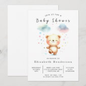 Invitation Baby shower d'ours simple à imprimer (Devant / Derrière)
