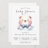 Invitation Baby shower d'ours simple enchâssé (Devant / Derrière)