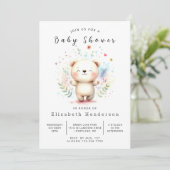 Invitation Baby shower d'ours simple modifiable (Debout devant)