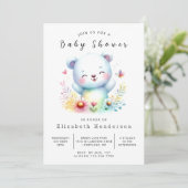 Invitation Baby shower d'ours simple modifiable (Debout devant)