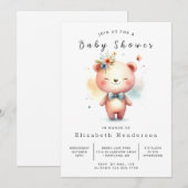 Invitation Baby shower d'ours unique modifiable (Devant / Derrière)