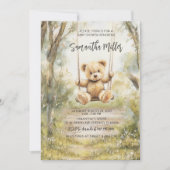 Invitation Baby shower d'ours Vintage rustique (Devant)