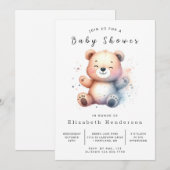 Invitation Baby shower d'ours Whimsical Printable (Devant / Derrière)